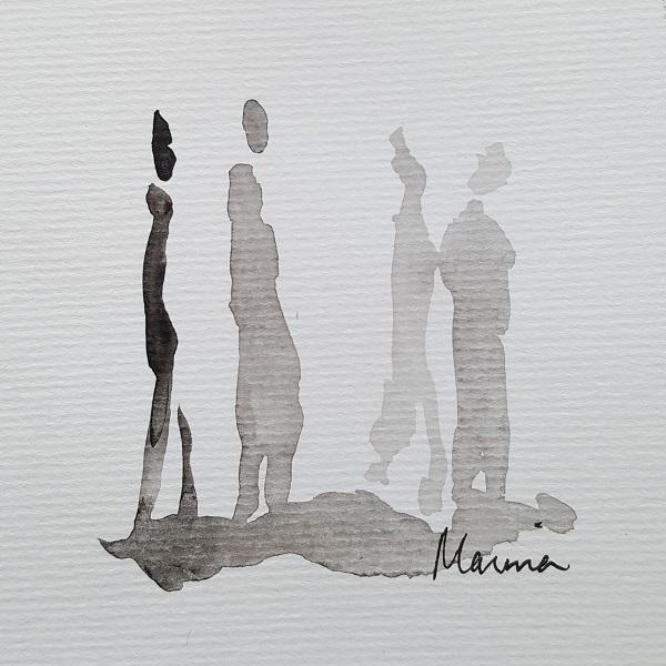Passants encre de chine