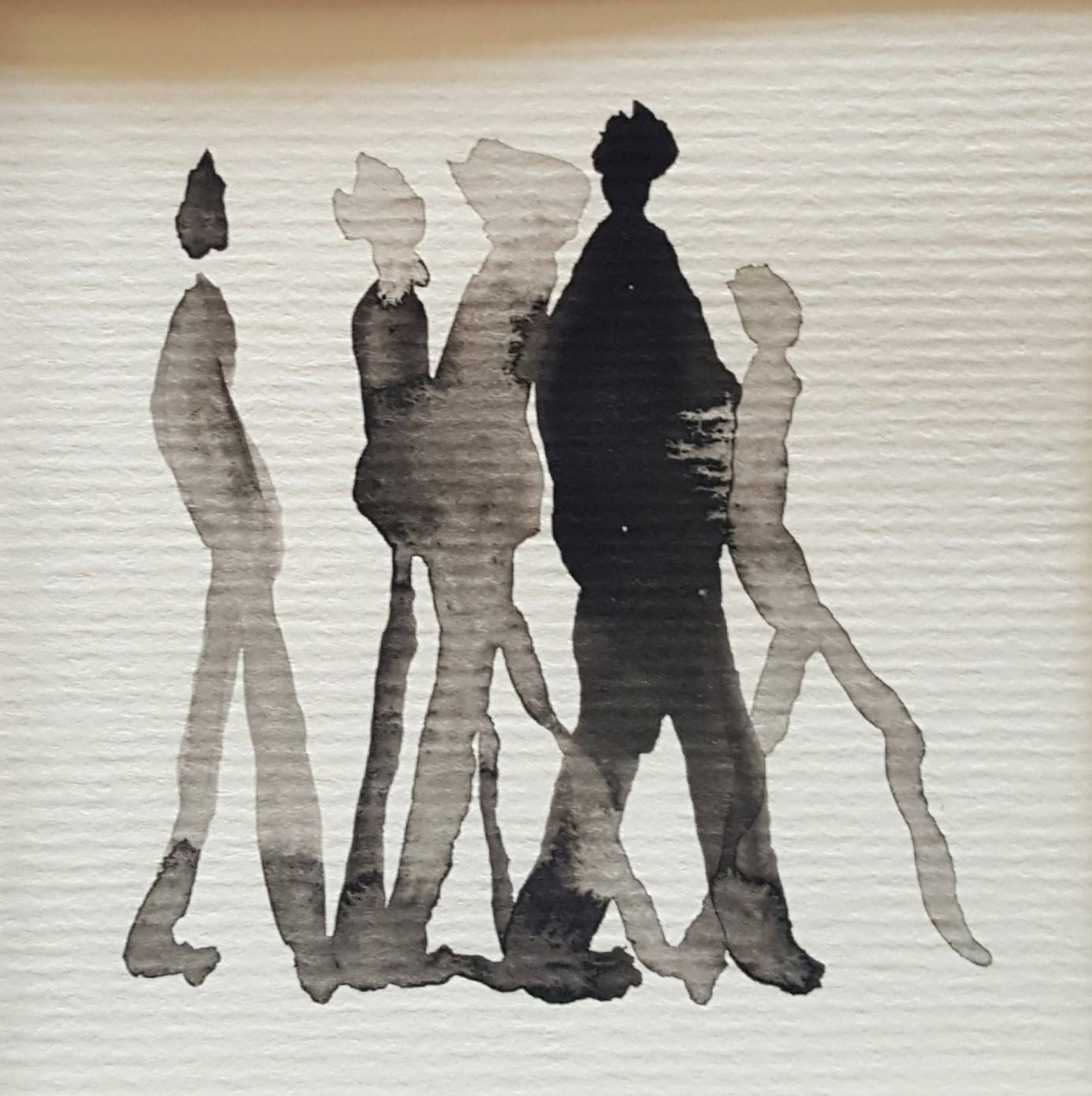 Passants encre de chine