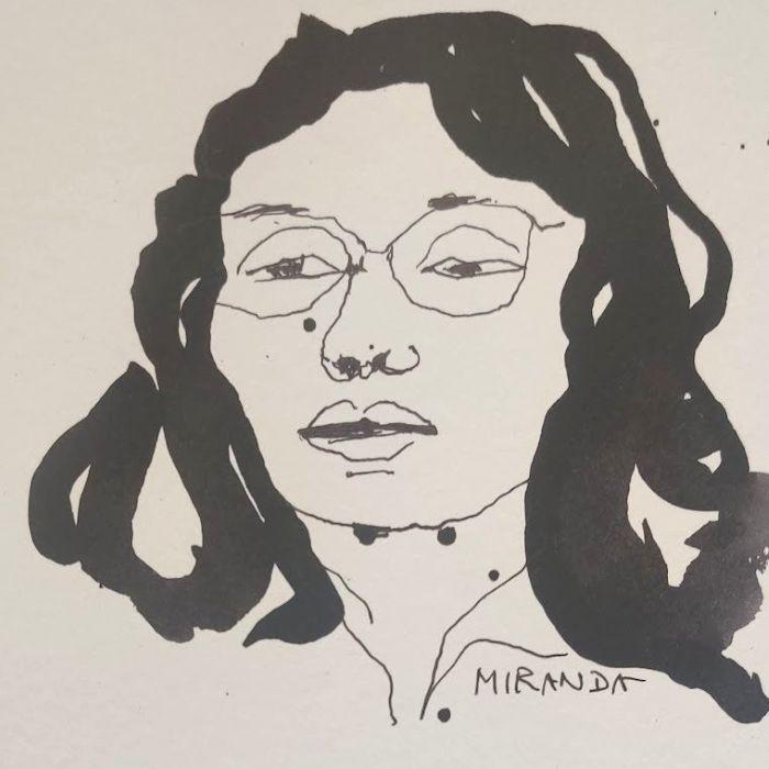 Portrait de Miranda encre de chine