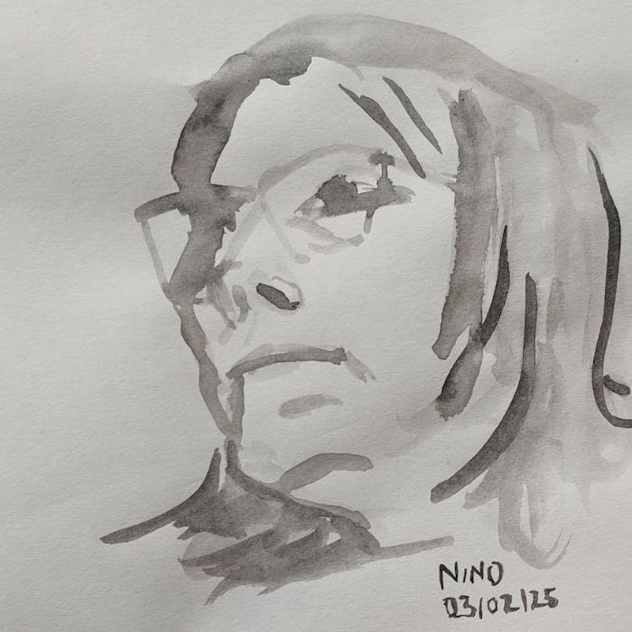 Portrait de Nino encre de chine