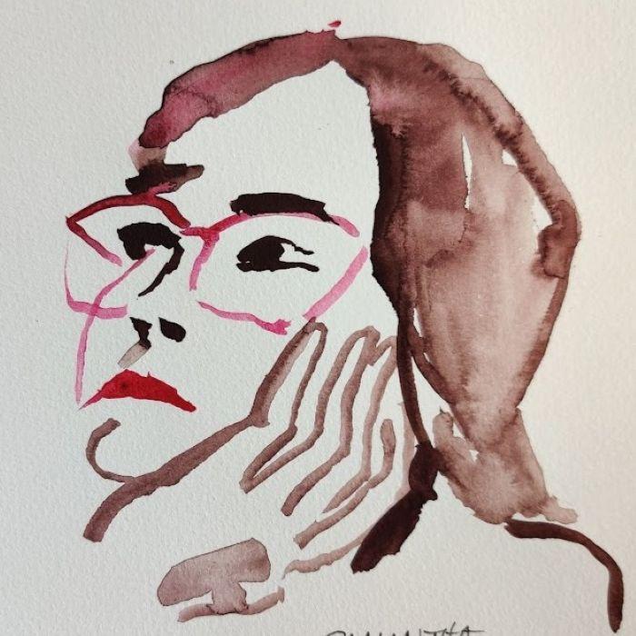 Portrait de Samantha aquarelle