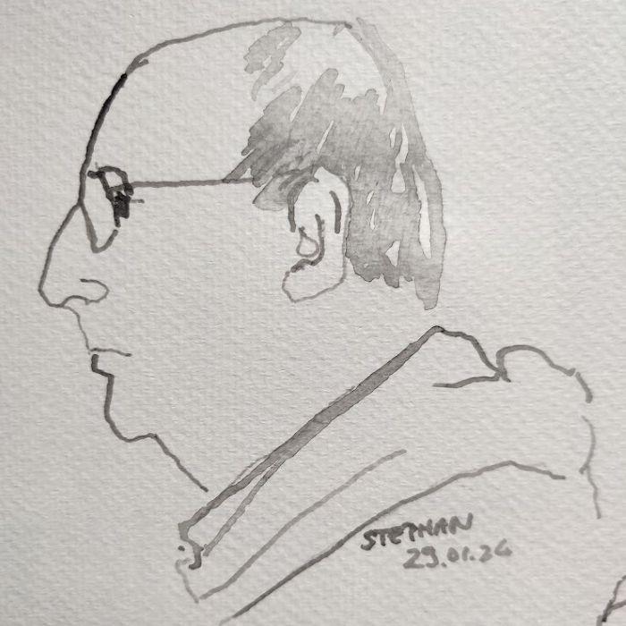 Portrait de Stephan encre de chine