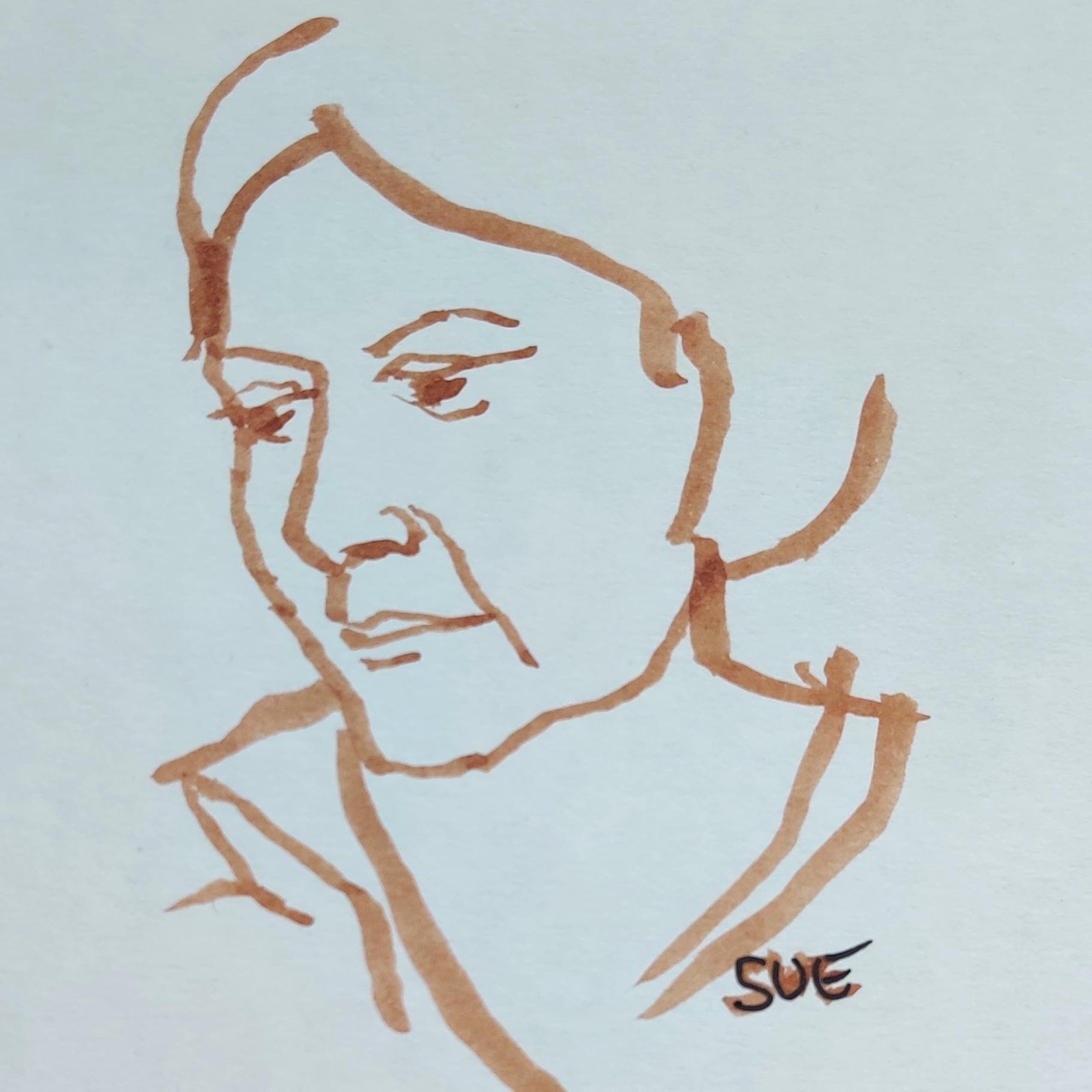 Portrait rapide à l'encre