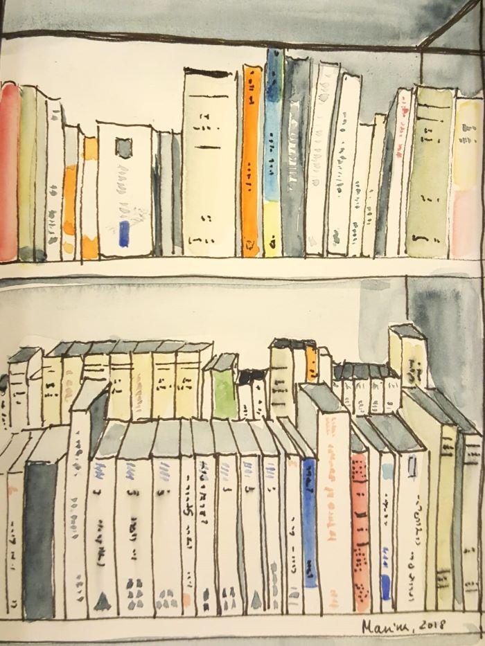 étagères de bibliothèque