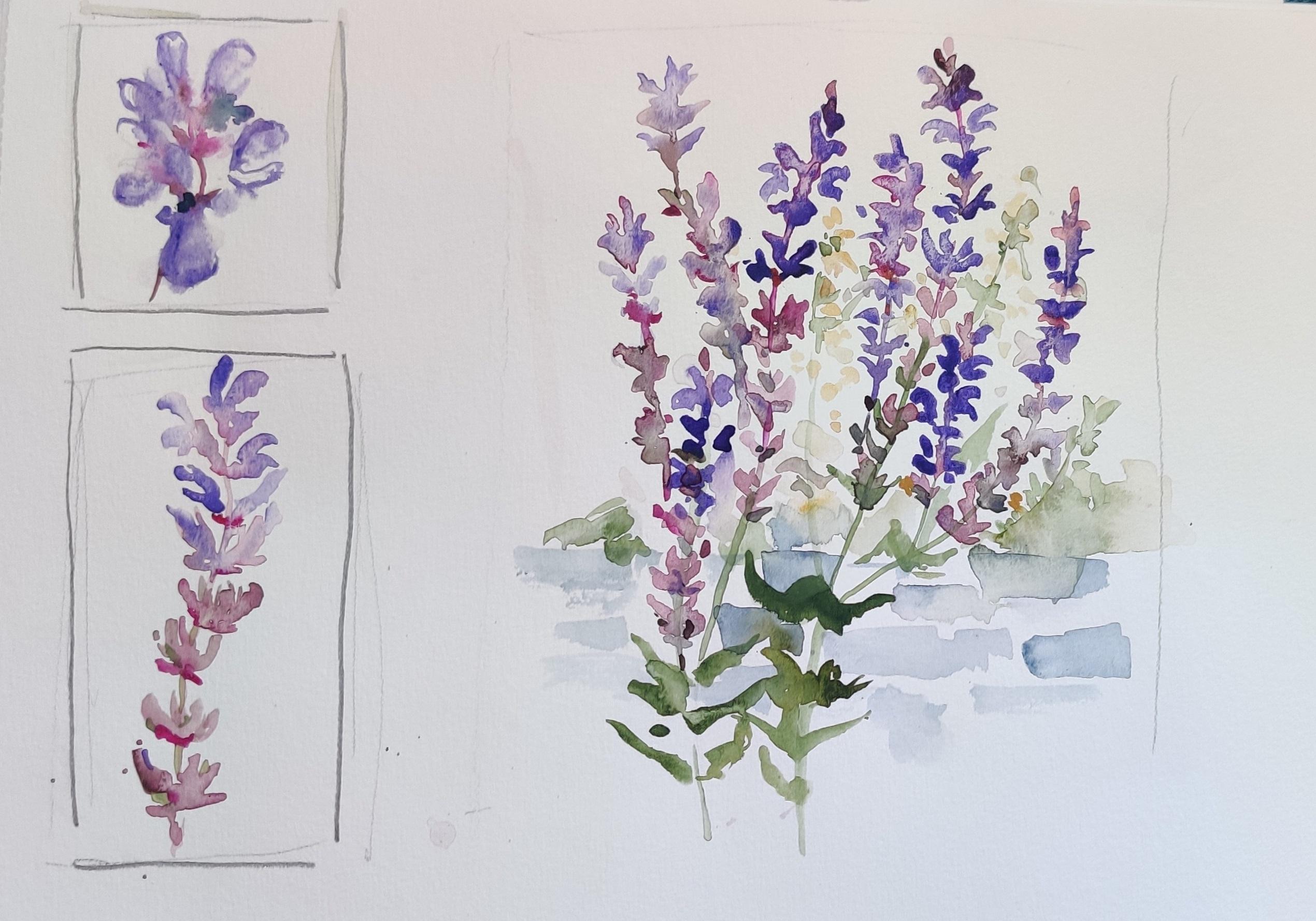 étude de fleurs2, aquarelle