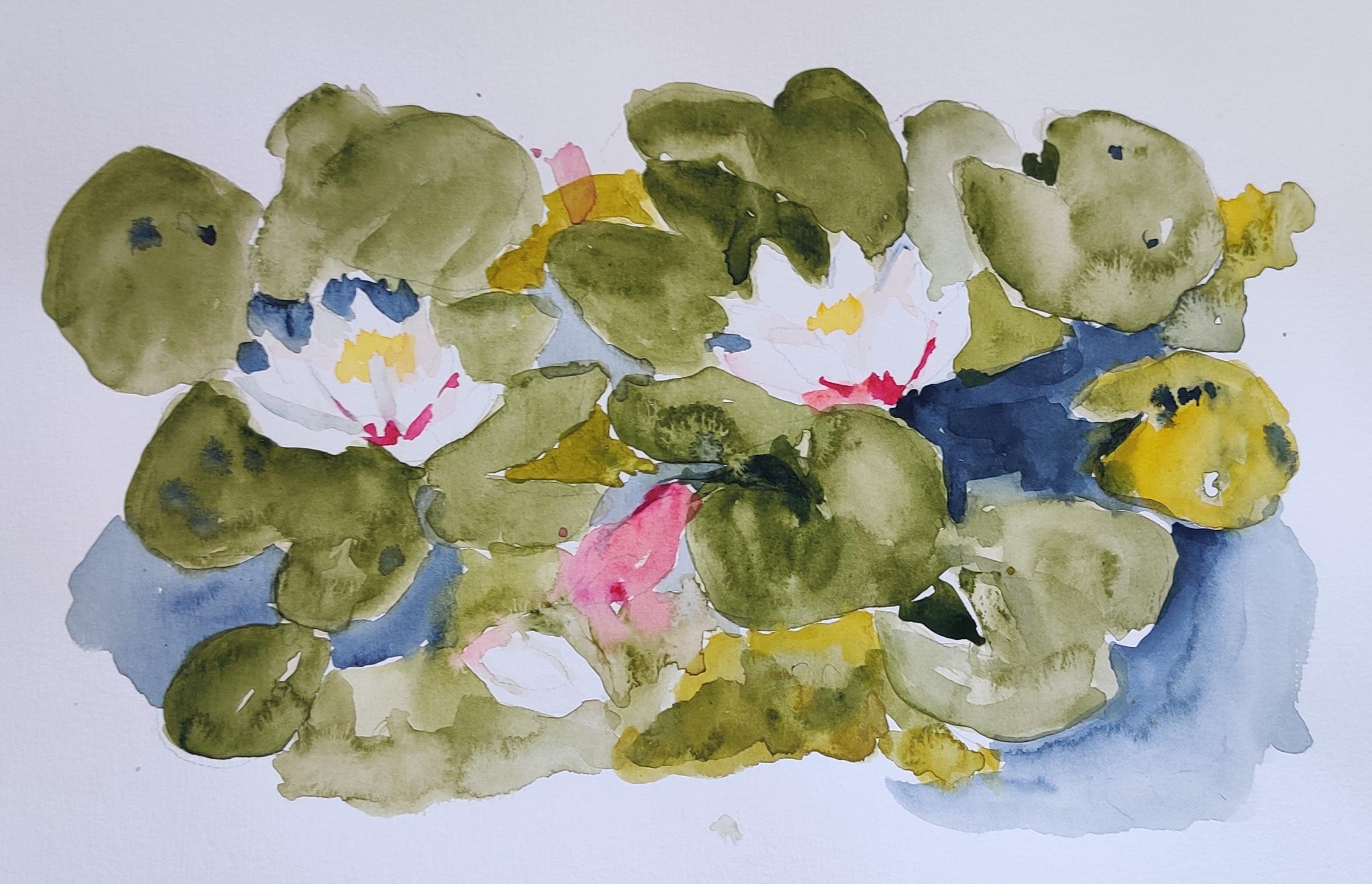 nénuphars, aquarelle
