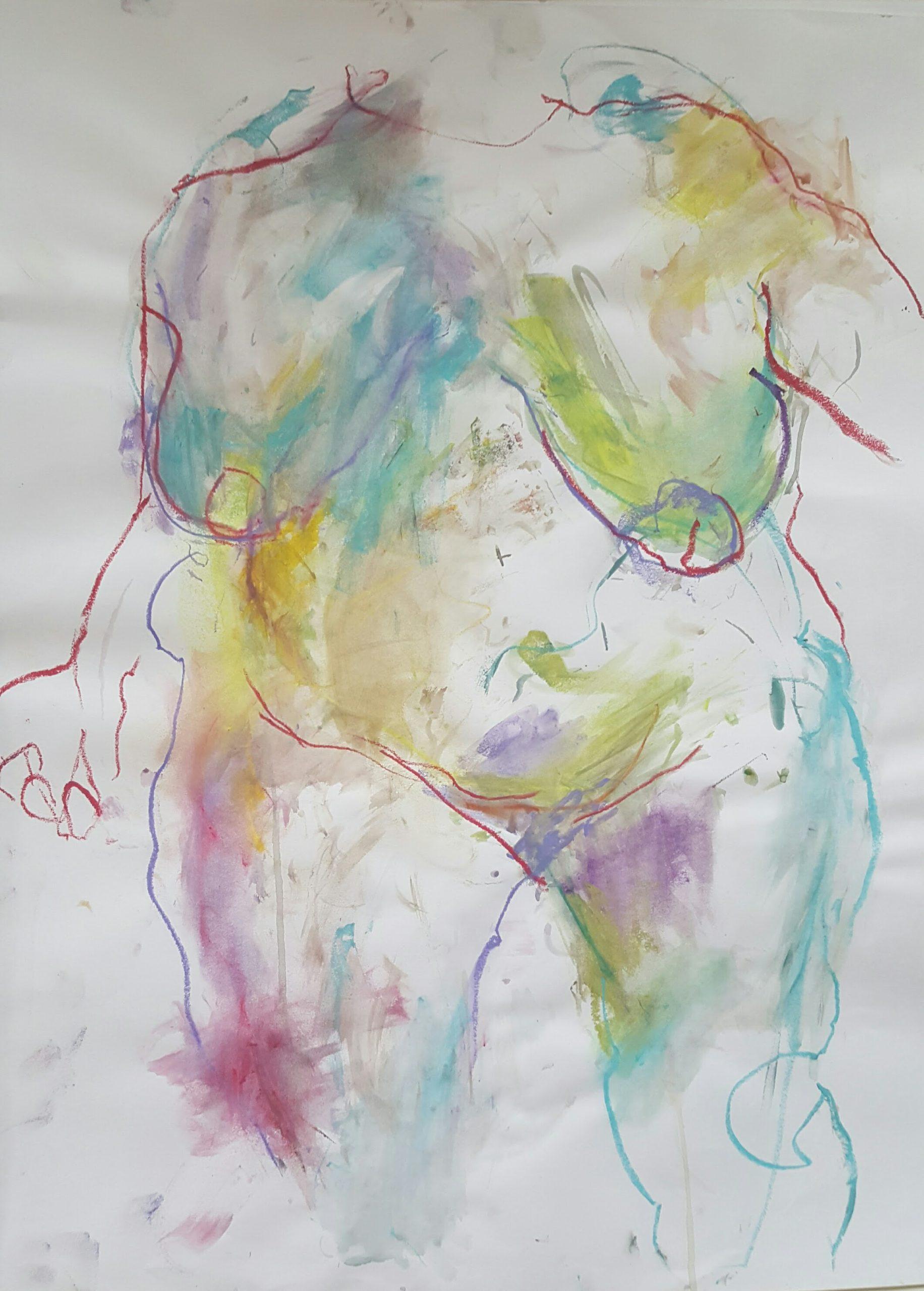 nu multicolore2 clematites, aquarelle